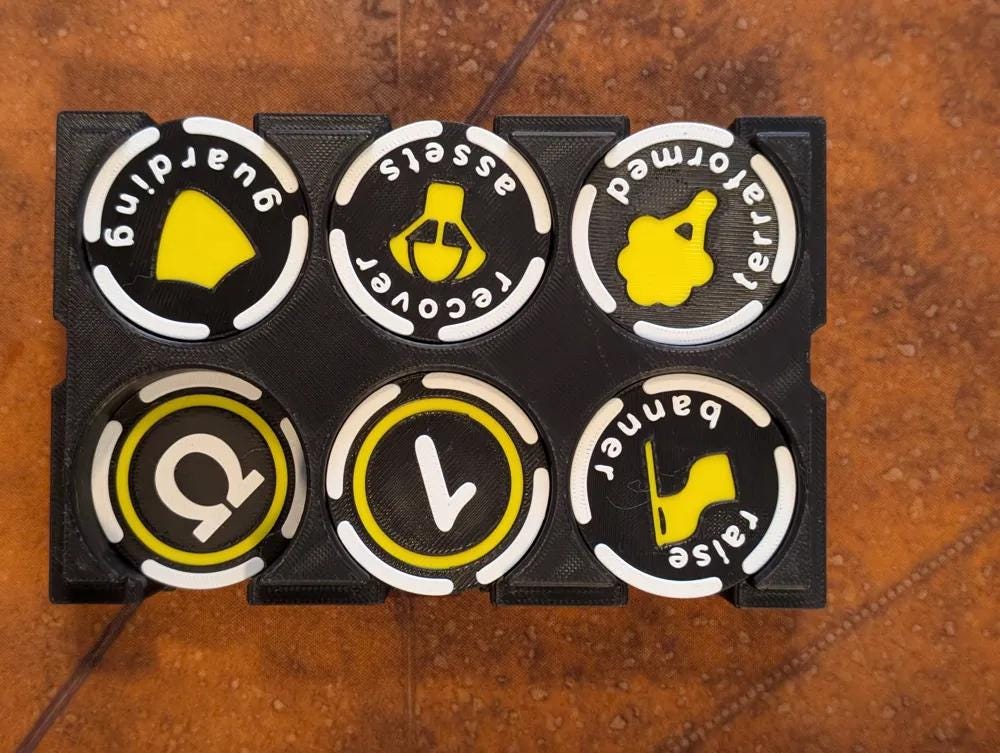 Tabletop Wargame Tokens Set with Storage Box –Mission Markers for Miniature Games – Objective Markers for Sci-Fi Fantasy Wargaming