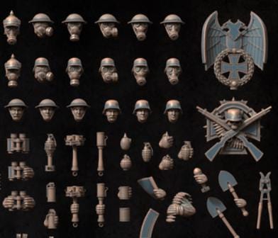 Grimdark Trench Warfare Bit Set Heretic –  Bit Pack Set Proxy Miniatures for Tabletop Wargaming