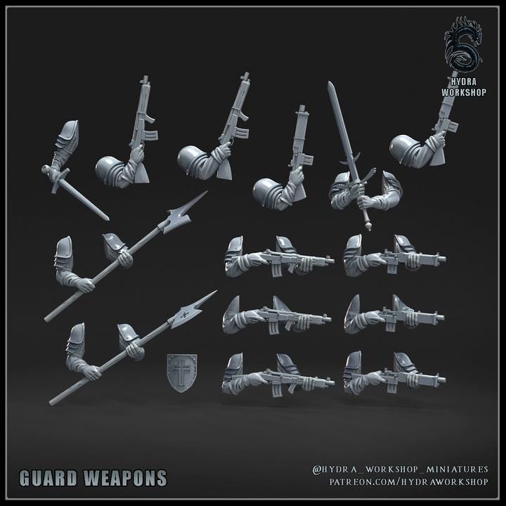 Grimdark Guard Bit Set –  Bit Pack Set Proxy Miniatures for Tabletop Wargaming