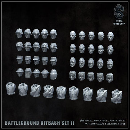 Grimdark Trench Warfare Battleground Kit Bash Set –  Bit Pack Set Proxy Miniatures for Tabletop Wargaming