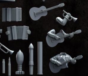 Grimdark Trench Warfare Battleground Kit Bash Set –  Bit Pack Set Proxy Miniatures for Tabletop Wargaming