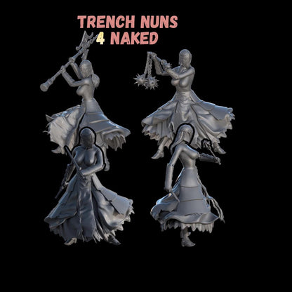 Grimdark Trench Warfare Pilgrim Witch Nuns Ultimate Set – 32mm Resin Proxy Miniatures Warband(USA PDDP Paid)