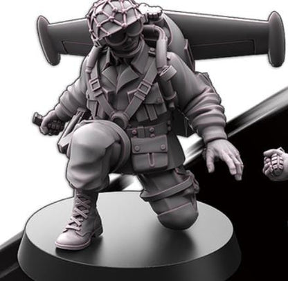 Weird War Infantry Squad – USA Jet Pack Grenade Team (2 Miniatures) – 28mm 32mm WW2 Konflikt 47 / Bolt Action Compatibel
