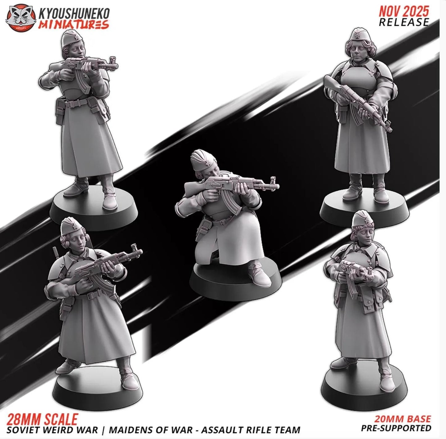 Weird War Infantry Platoon – Complete Set Soviet (25 Miniatures) – 28mm 32mm WW2 - Tabletop Wargame Konflikt 47 / Bolt Action Proxy