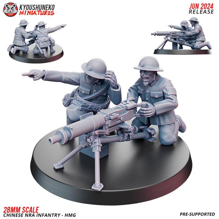 21 Minatures Weird War Bundle – Chinese Infantry Platoon  – HMG,Flamethrower,SMG,Melee 28mm 32mm WWII Tabletop Army Konflikt 47 Kompatibel
