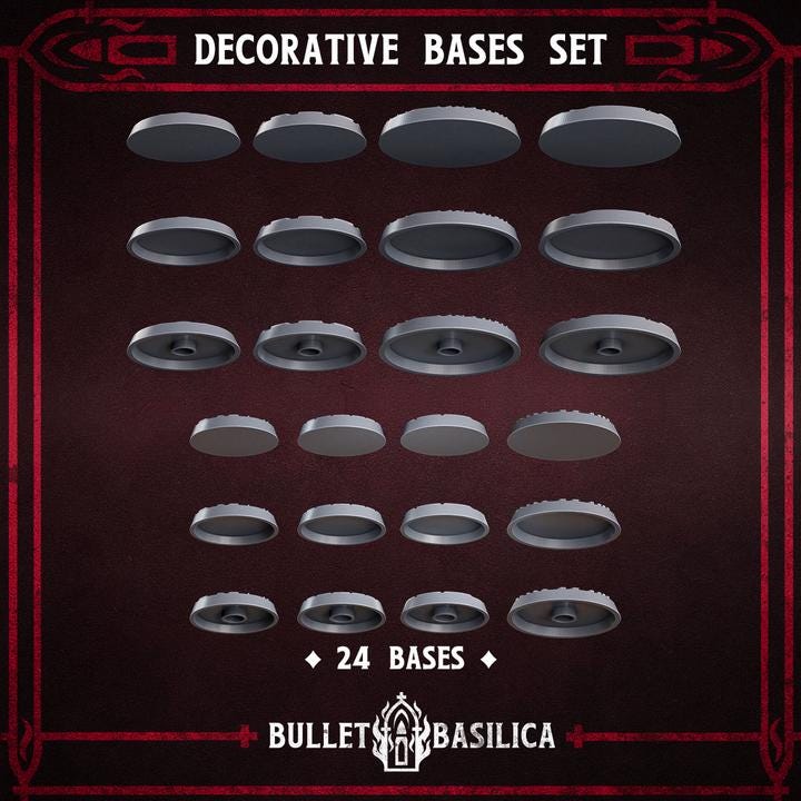 Decor Miniature Bases A – Tabletop Wargaming Bases Magnet Ready – Resin High Detail Print for Army Miniatures