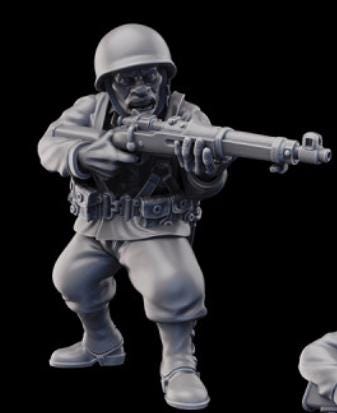 Weird War Infantry Squad – USMC Riflemen Trooper (5 Miniatures) – 28mm Sci-Fi WWII Tabletop Proxies