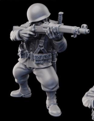 Weird War Infantry Squad – USMC Riflemen Trooper (5 Miniatures) – 28mm Sci-Fi WWII Tabletop Proxies