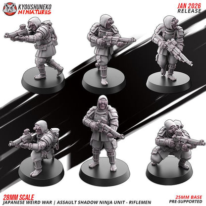 19 Minatures Weird War Bundle – Japan Shadow Infantry Platoon  – Sniper,Melee,SMG,Rifle 28mm 32mm WWII Tabletop Army Konflikt 47 Kompatibel