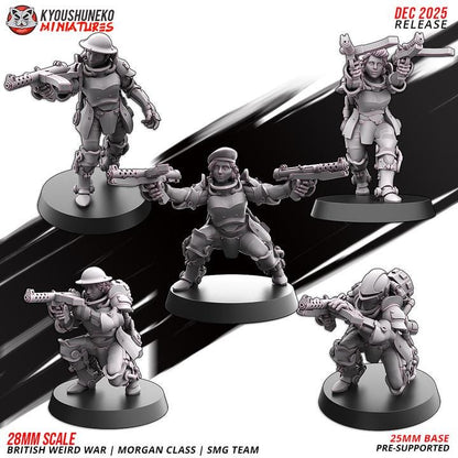 28 Minatures Weird War Infantry – British Commonwealth Army Set Tank, Melee,Tesla,SMG,Rifle 28mm 32mm Sci-Fi WWII compatible Konflikt 47