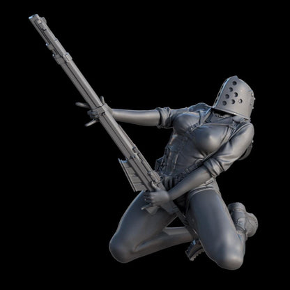 Grimdark Trench Warfare Proxy Miniatures – Anti Tank Girl Tabletop WW1 WW2 SCI FI Wargame