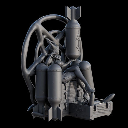 Grimdark Trench Warfare Proxy Miniatures – Artillery Queen on Throne Witch