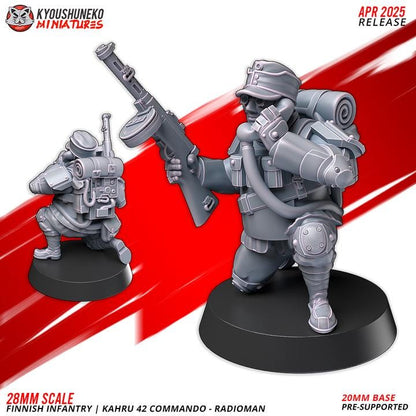 Weird War Support Platoon Army 10pcs – Finnish Set Walker,Mortar,HMG,Rifleman – 28mm 32mm WW2 Sci Fi Wargame Konflikt 47 / Bolt Action Proxy