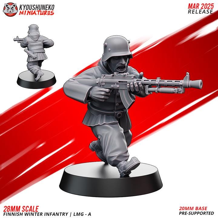Weird War Support Platoon Army  15pcs – Finnish Set A PAK,MG,Flamethrower,RPG – 28mm 32mm WW2 Sci Fi Wargame Konflikt 47 / Bolt Action Proxy