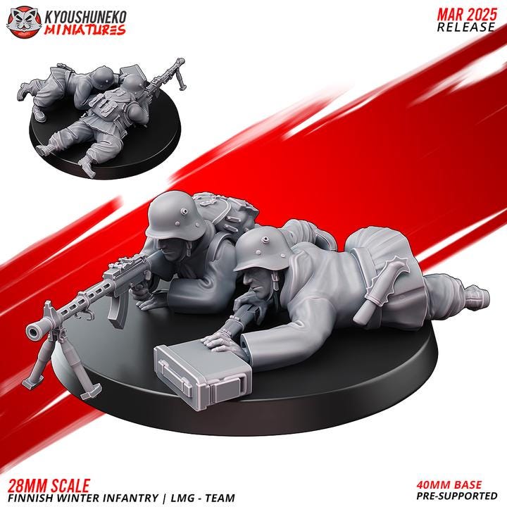Weird War Support Platoon Army  15pcs – Finnish Set A PAK,MG,Flamethrower,RPG – 28mm 32mm WW2 Sci Fi Wargame Konflikt 47 / Bolt Action Proxy