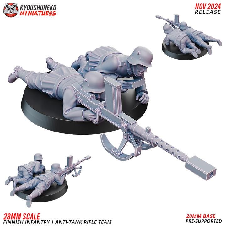 Weird War Support Platoon Army  15pcs – Finnish Set B Tank,Sniper,Flamethrower,HMG – 28mm 32mm WW2 Wargame Konflikt 47 / Bolt Action Proxy