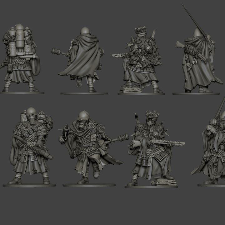 Grimdark Trench Proxy Miniature –Gaelic Storm Trooper Force Soldier – Tabletop Figure