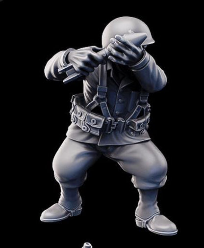 Weird War Infantry Squad – USMC Bazooka Team (4 Miniatures) – 28mm Sci-Fi WWII Tabletop Proxies