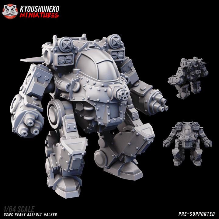 Weird War USMC – Heavy Assault Walker – 28mm Sci-Fi WWII Tabletop Proxies