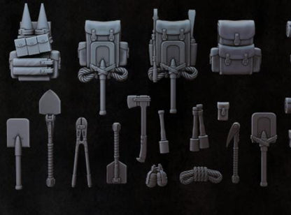 Grimdark Trench Warfare Bit Set Backpacks –  Bit Pack Set Proxy Miniatures for Tabletop Wargaming