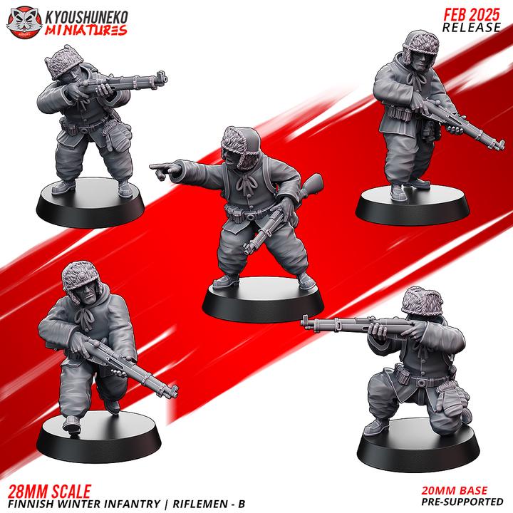 Weird War Infantry Platoon – Complete Set Finnish A (22 Miniatures) – 28mm 32mm WW2 - Tabletop Wargame Konflikt 47 / Bolt Action Proxy
