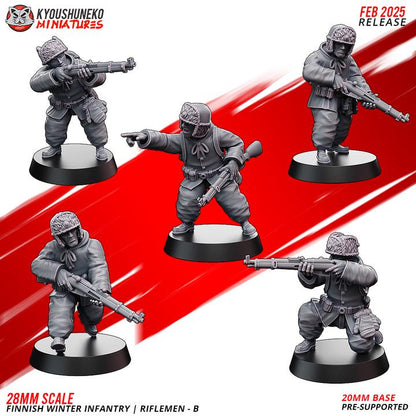 Weird War Infantry Platoon – Complete Set Finnish A (22 Miniatures) – 28mm 32mm WW2 - Tabletop Wargame Konflikt 47 / Bolt Action Proxy