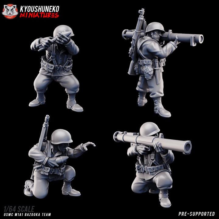 Weird War Bundle – US Marine Corps  – Artillery, Tank, Mortar, MG, Bazooka Infantry -  28mm Sci-Fi WWII Tabletop Army Set