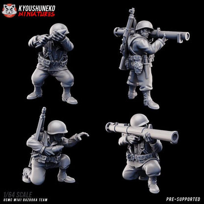 Weird War Bundle – US Marine Corps  – Artillery, Tank, Mortar, MG, Bazooka Infantry -  28mm Sci-Fi WWII Tabletop Army Set