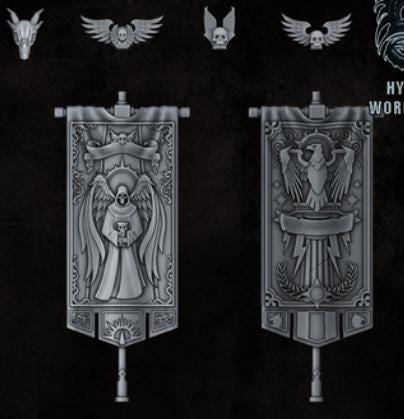 Grimdark Sci Fi Banner –  Bit Pack Set Proxy Miniatures for Tabletop Wargaming