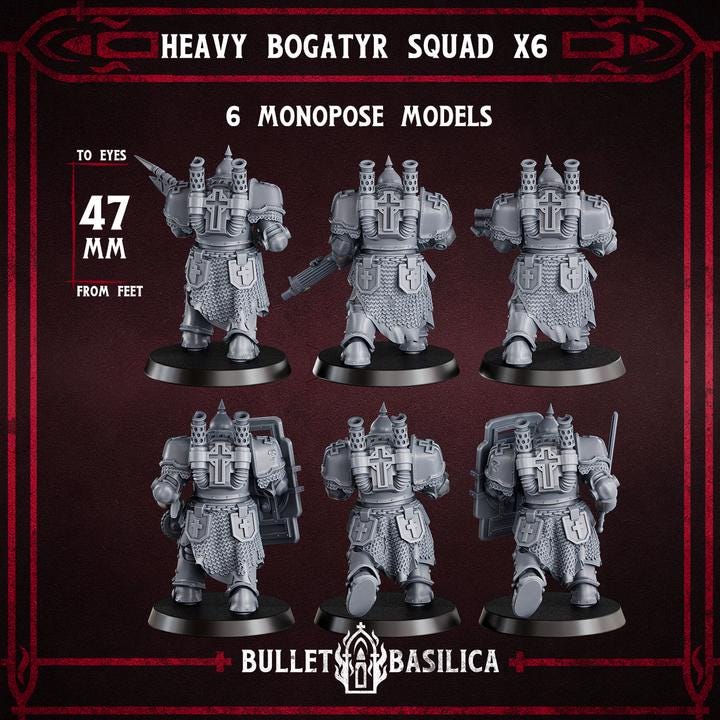 Grimdark Trench Warfare Proxy Miniatures – Holy Steel Mechanized Infantry – 32mm Resin Warband