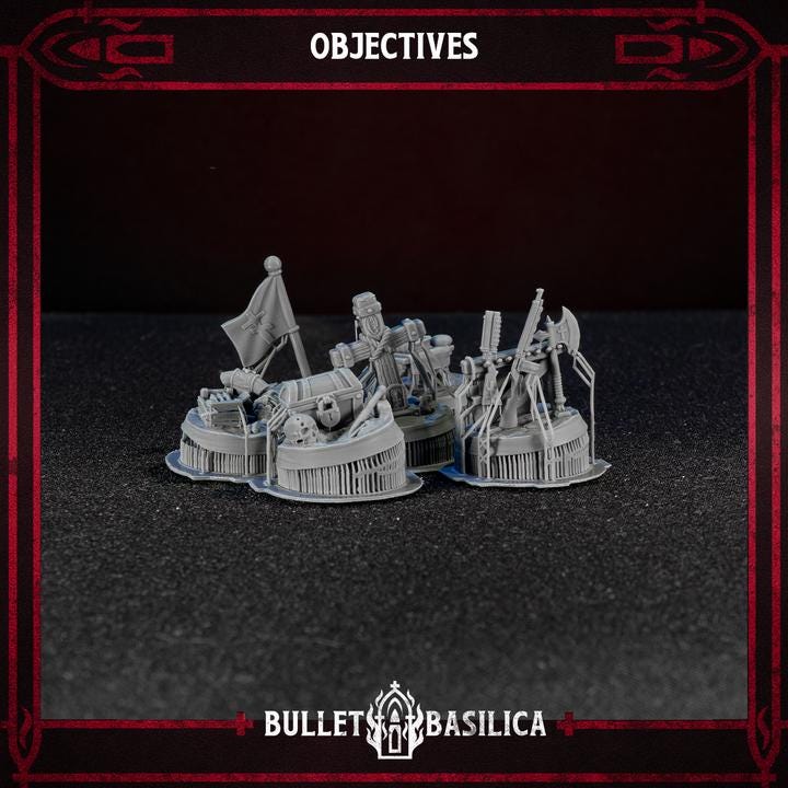 Grimdark Trench Warfare Proxy Objectiv Marker B –  Set by Bulletbasilica