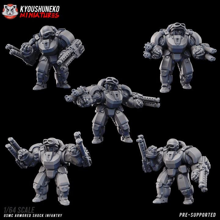 Weird War Infantry Squad – USMC Platoon Trooper (12 Miniatures) – 28mm 32mm Sci-Fi WWII Tabletop Proxies Wargame