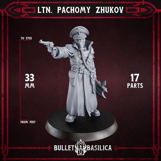 Grimdark Trench Warfare Proxy Miniatures – Red Druzhina Lieutenant Infantry – 32mm Resin Warband