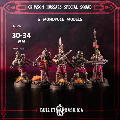 Grimdark Trench Proxy Miniature –Antioch Special Trooper Crimson Hussar Soldier Musican – Tabletop Figure