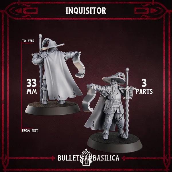Grimdark Trench Warfare Proxy Miniatures – Torquemadas Inquisition Complete Set (41 Miniatures) – 32mm Resin Warband