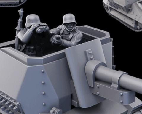 Weird War German SPG auf Geschutzwagen FCM36(f) – Vehicle Support – 28mm 32mm Sci-Fi WWII Tabletop Proxies