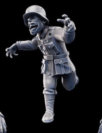 Weird War Infantry Squad – German Zombie Squad(5 Miniatures) – 28mm 32mm Sci-Fi WWII Tabletop Proxies