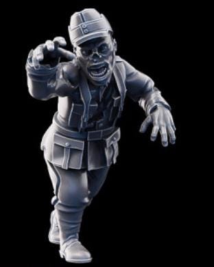 Weird War Infantry Squad – German Zombie Squad(5 Miniatures) – 28mm 32mm Sci-Fi WWII Tabletop Proxies