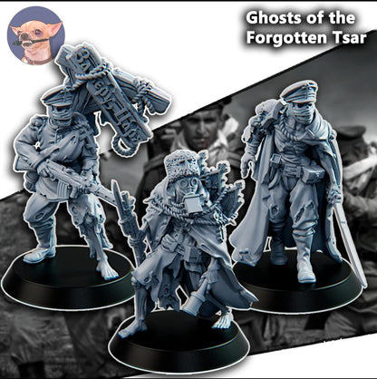 Grimdark Trench Warfare Proxy Miniatures – Ghostly Elite Trooper Set – Tabletop Figures