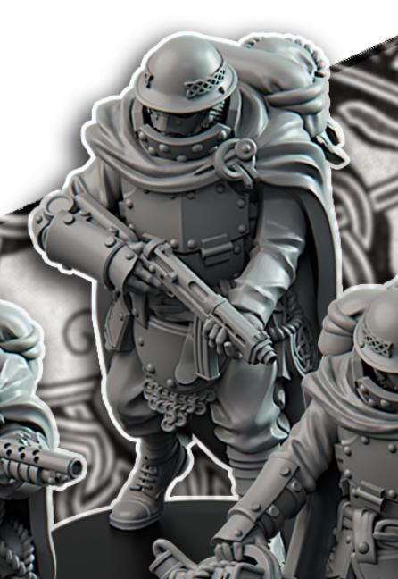 Grimdark Trench Proxy Miniature –Gaelic Engineer Trooper Force Soldier – Tabletop Figure