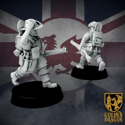 10 Miniatures Weird War Infantry Squad – Colonial Rifles Australien – British Commonwealth - 28mm 32mm Sci-Fi WWII Tabletop Proxies