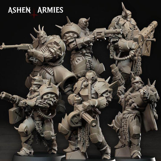 Grimdark Trench Warfare Proxy Miniatures – Anointed Warband Expansion Set Ashen Armies