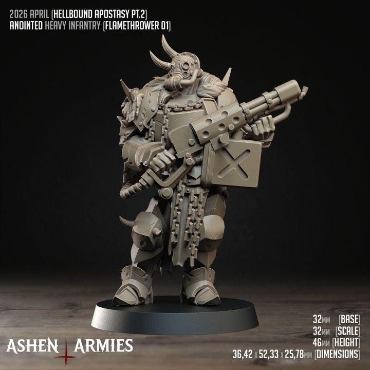 Grimdark Trench Warfare Proxy Miniatures – Anointed Warband Expansion Set Ashen Armies