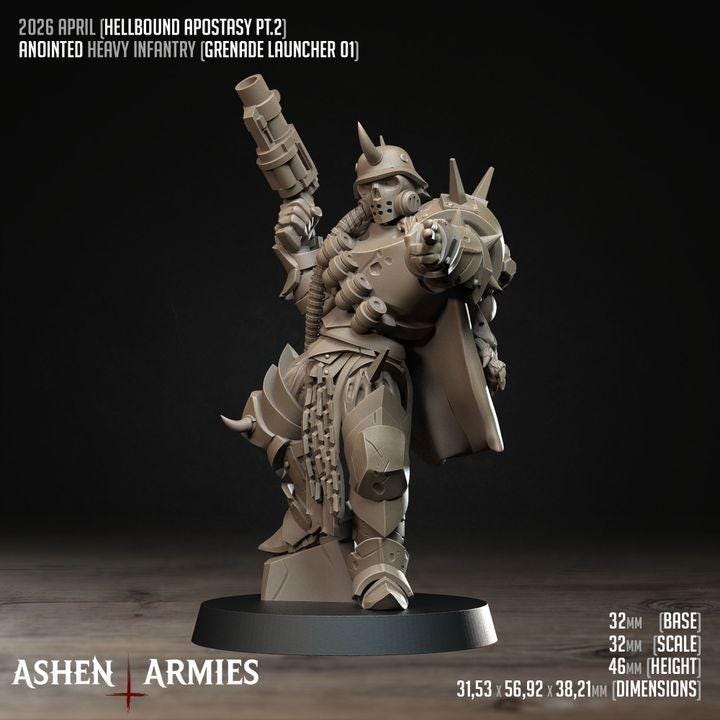 Grimdark Trench Warfare Proxy Miniatures – Anointed Warband Expansion Set Ashen Armies