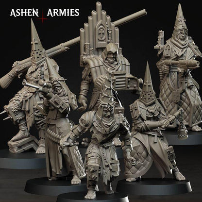 22 Minitures Grimdark Trench Warfare Proxy Miniatures – Pilgrims Expansion Set Ashen Armies