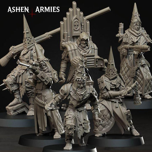 22 Minitures Grimdark Trench Warfare Proxy Miniatures – Pilgrims Expansion Set Ashen Armies