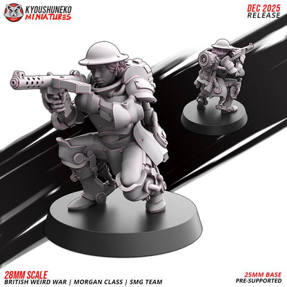 Weird War Infantry Squad – British Commonwealth- Infantry SMG (5 Miniatures) –  - 28mm 32mm Sci-Fi WWII Tabletop Proxies
