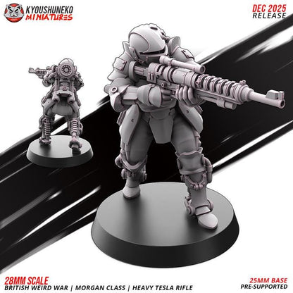 Weird War Infantry Squad – Infantry Tesla Rifle (5 Miniatures) – British Commonwealth - 28mm 32mm Sci-Fi WWII Tabletop Proxies