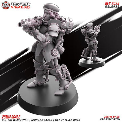 Weird War Infantry Squad – Infantry Tesla Rifle (5 Miniatures) – British Commonwealth - 28mm 32mm Sci-Fi WWII Tabletop Proxies