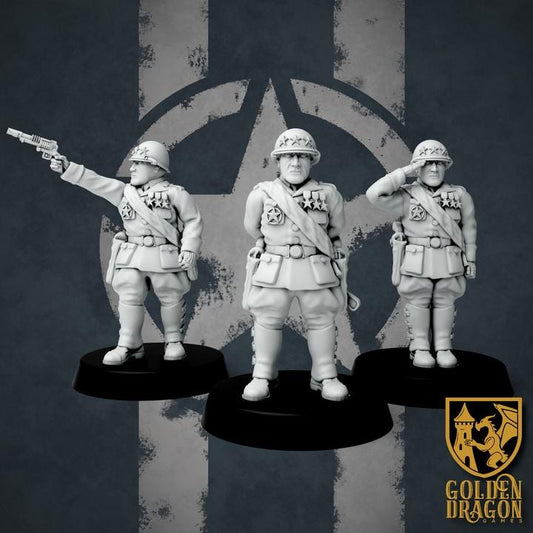 4 Minatures Grimdark Trench Warfare Miniatures – USMC General – Tabletop Figures Wargame 32mm Konflikt 47 kompatibel